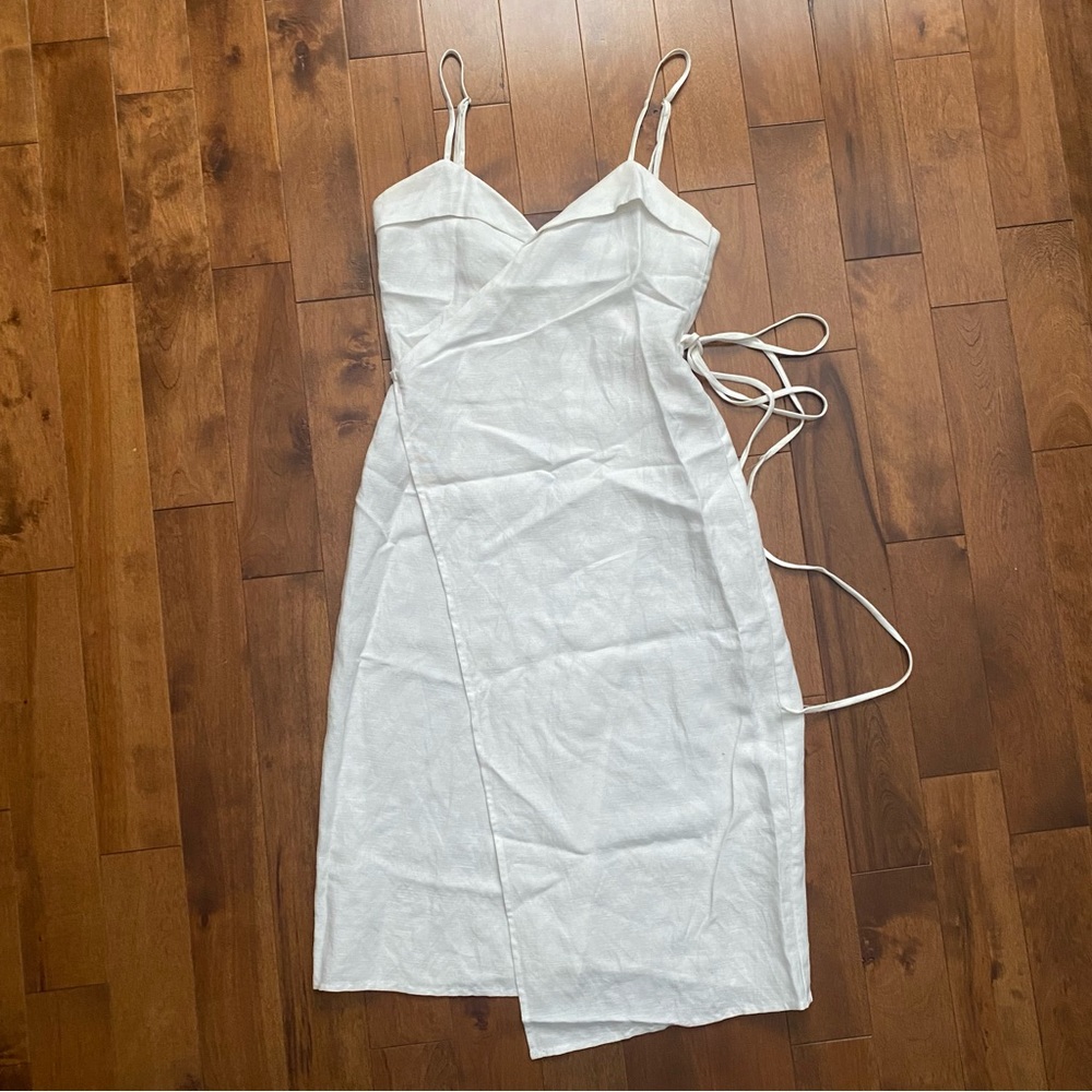 Reformation Cruz dress white wrap linen size XS